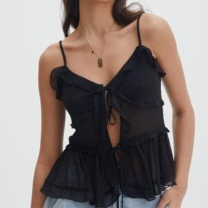 Black Ruffle Tank